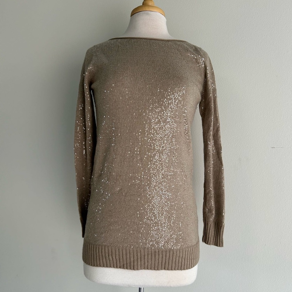 Alice + Olivia brown sequin sweater